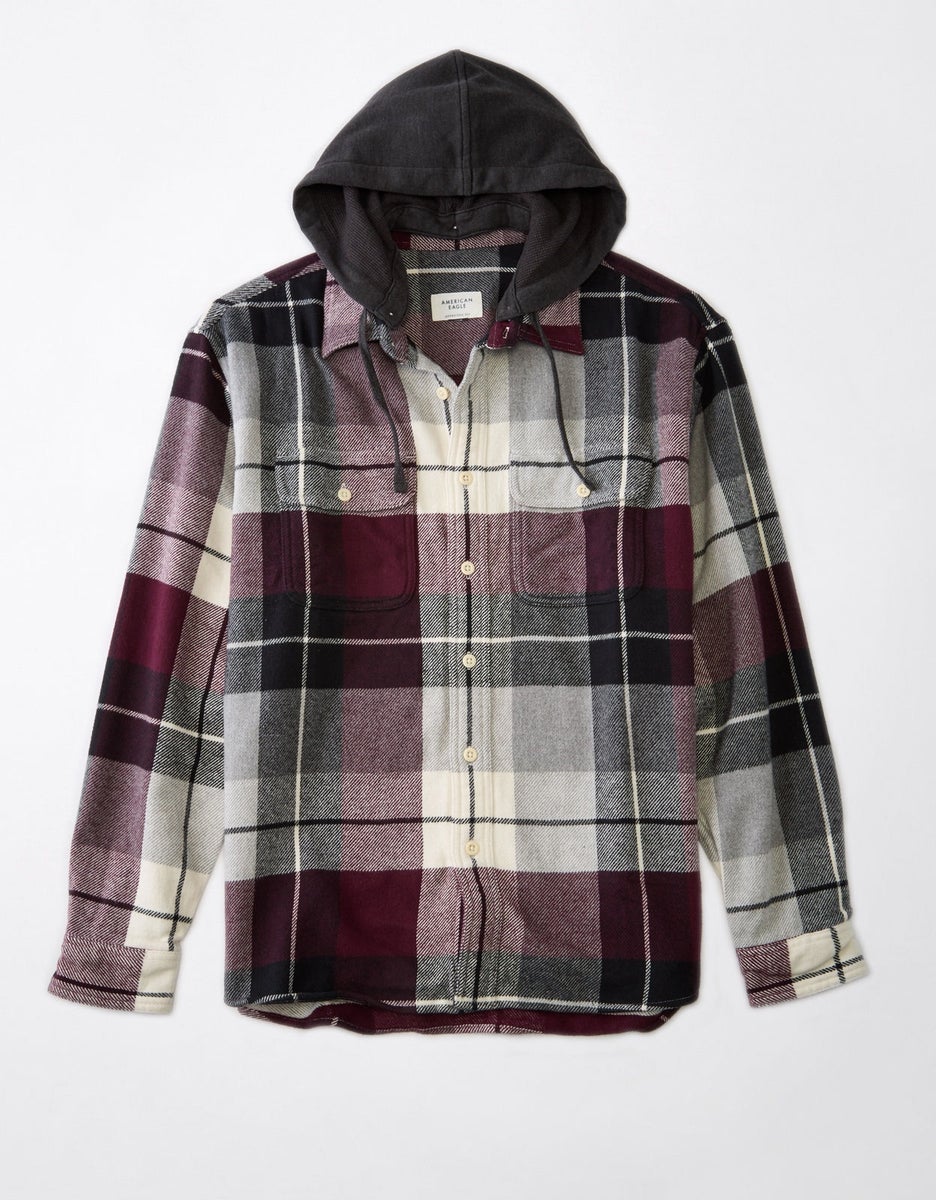 Hoodie American Eagle Sherpa Lined Flannel American Eagle Shirt