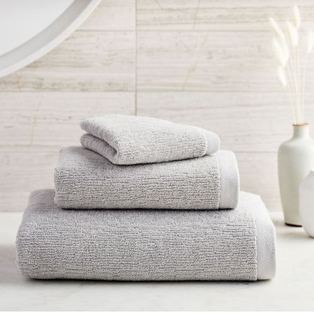 Organic Textured Towels - Gray Sky