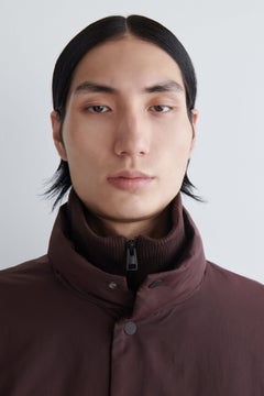 PADDED MOCK-NECK DOWN JACKET — Red dark 4
