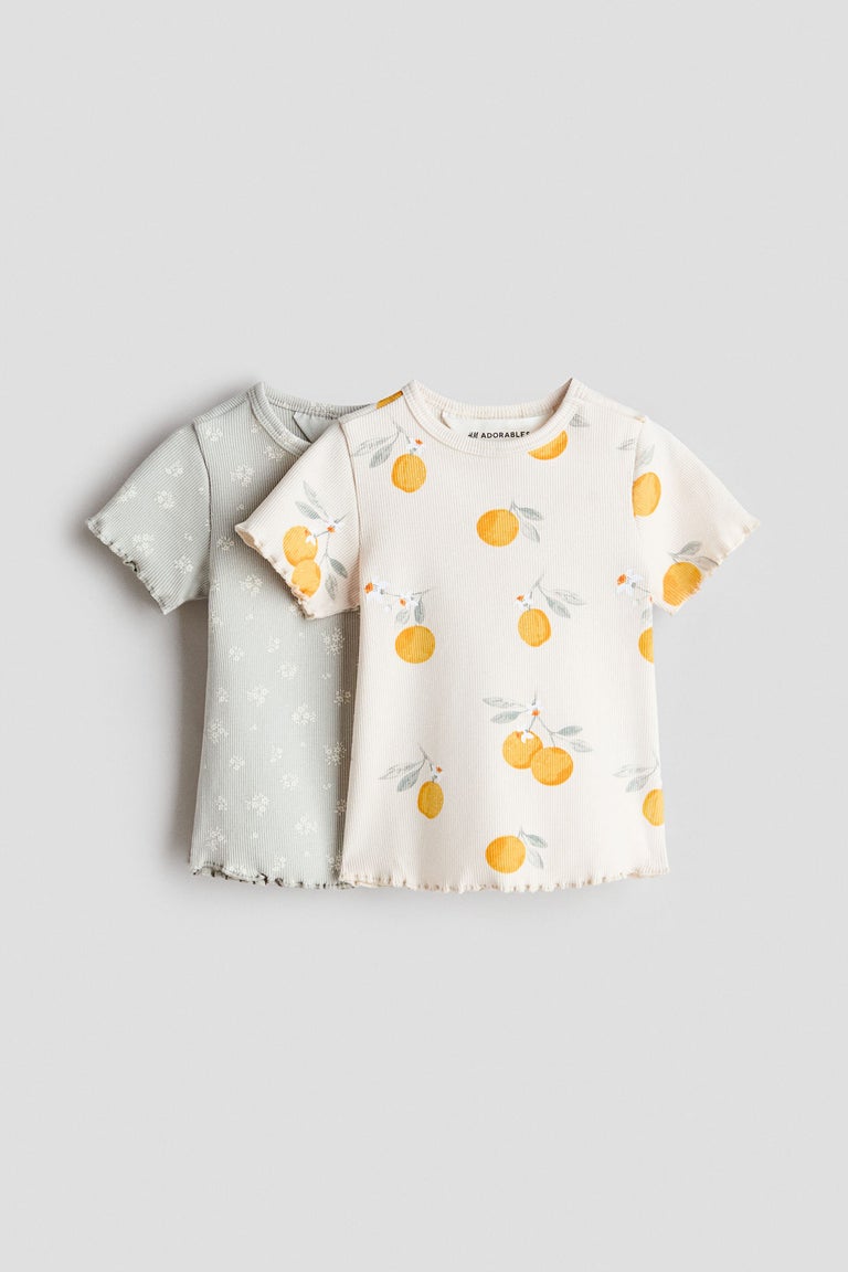 2-pack ribbed cotton tops Image 1 of 2