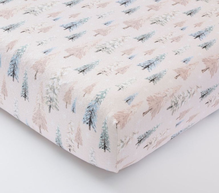 Sheet Set Flannel Bassinet Sheet Winter Wonderland Organic Flannel