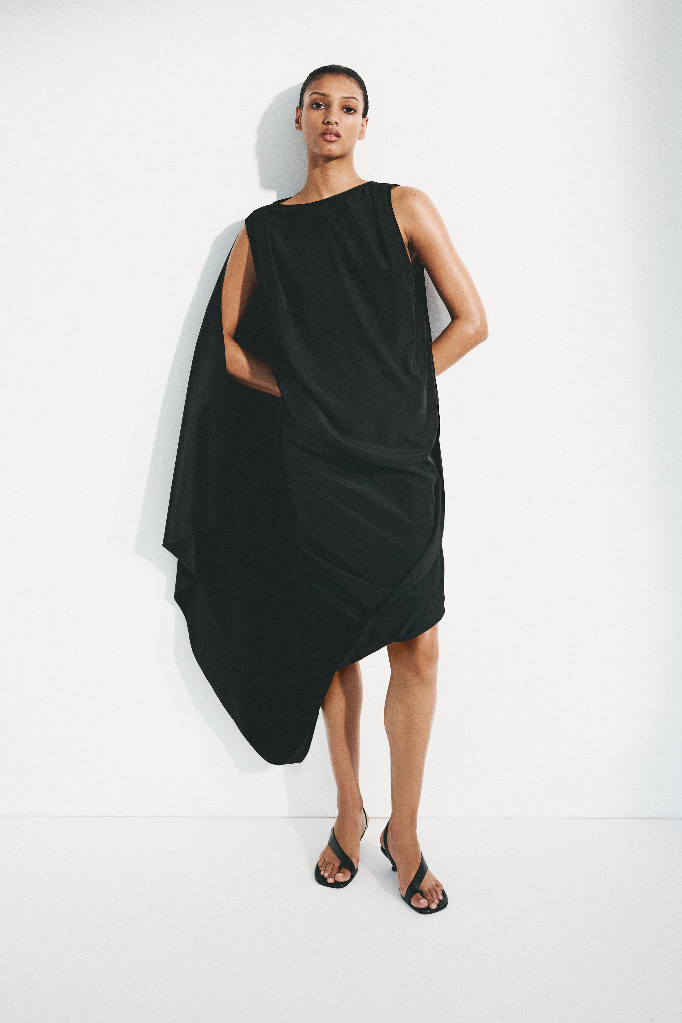 Draped midi dress