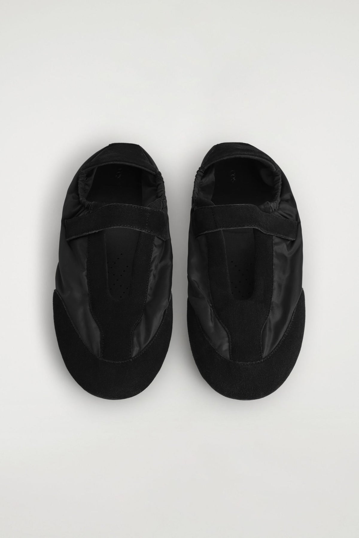 SUEDE-NYLON MARY-JANE TRAINERS — Black dark