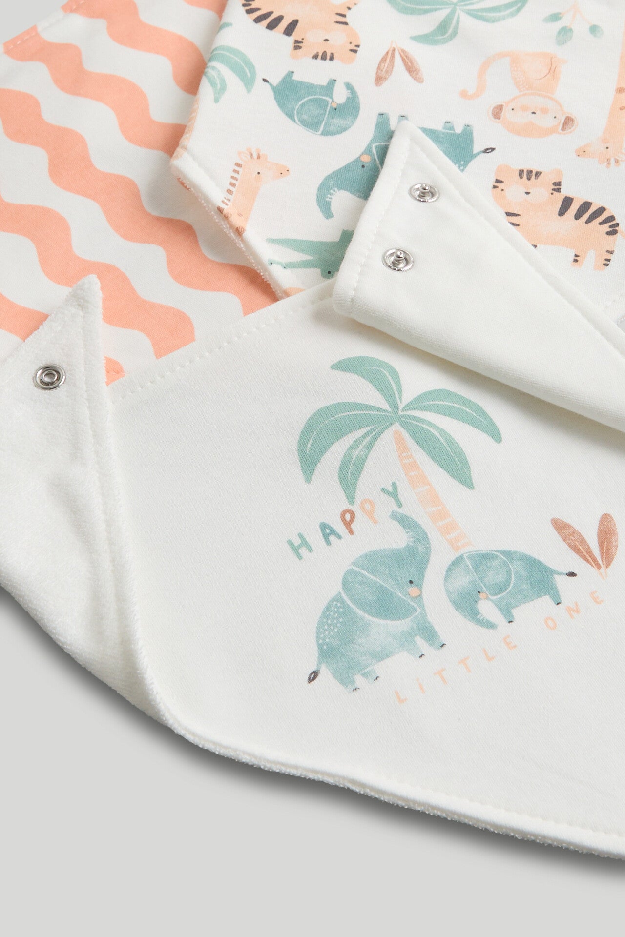 3 Pack Mothercare Safari Dribble Bibs