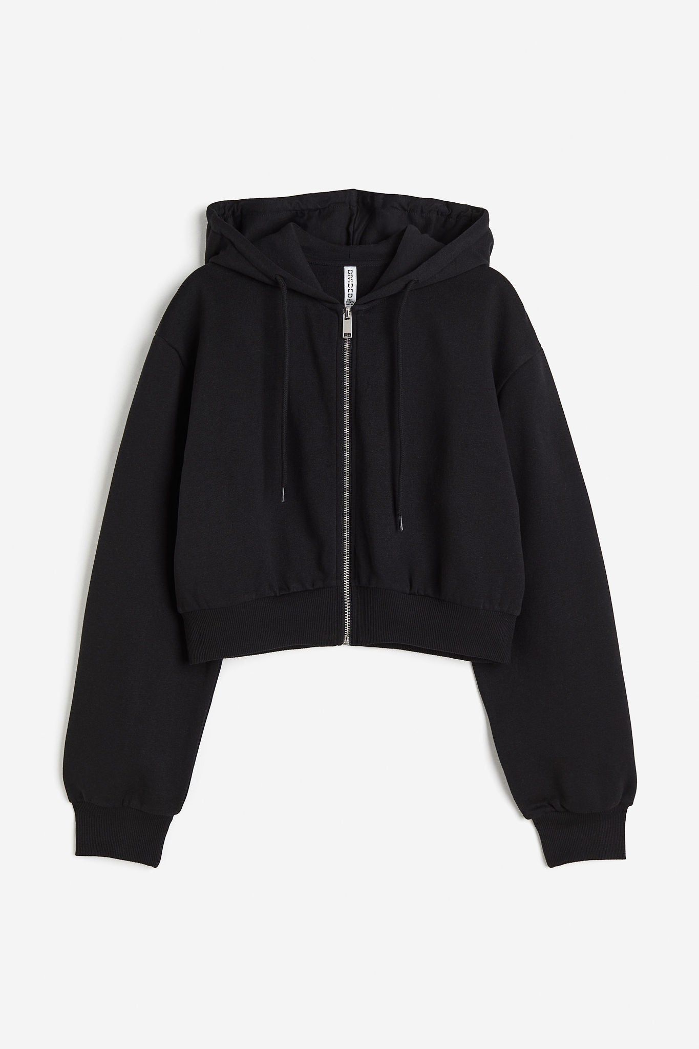 Cropped zip-through hoodie