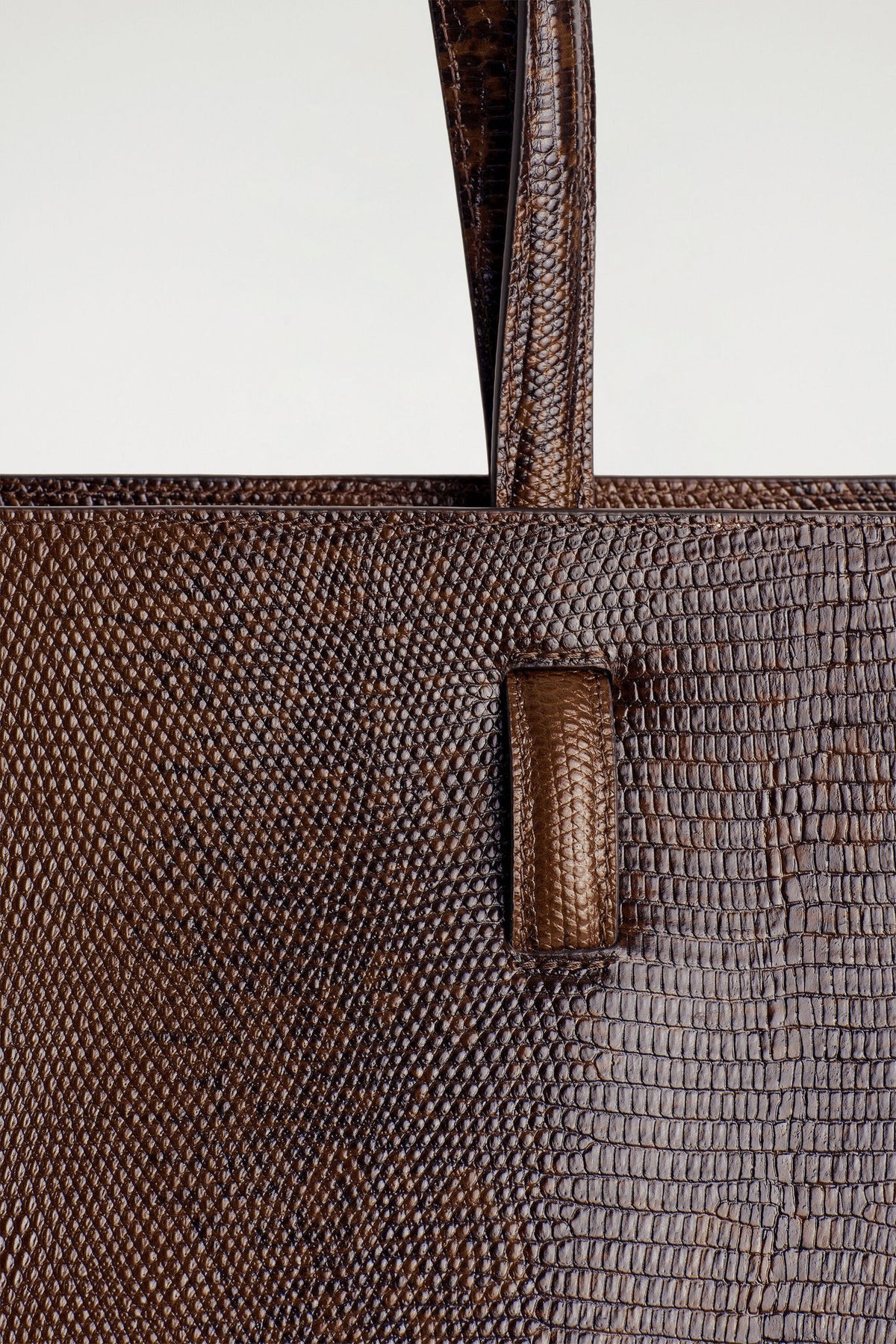 MONUMENT TOTE BAG - LEATHER — Brown dark