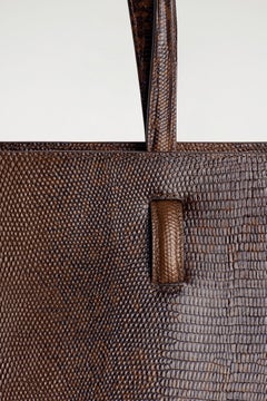 MONUMENT TOTE BAG - LEATHER — Brown dark 4