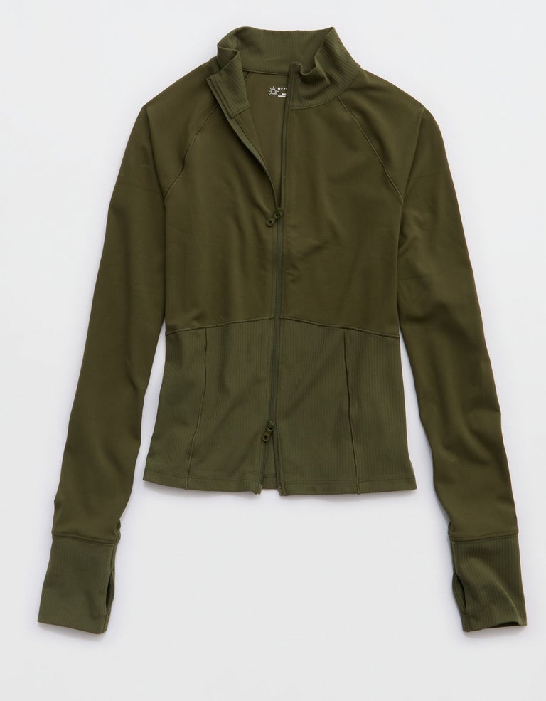 Offline By Aerie Real Me Long Sleeve Mock Neck Full Zip Aerie KSA