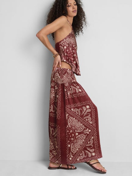 Paula Echevarría Printed Satin Maxi Skirt