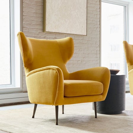 Lucia Wing Chair - Metal Legs Lucia Wing Chair - Metal Legs