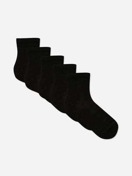 5pk Ribbed Ankle Socks