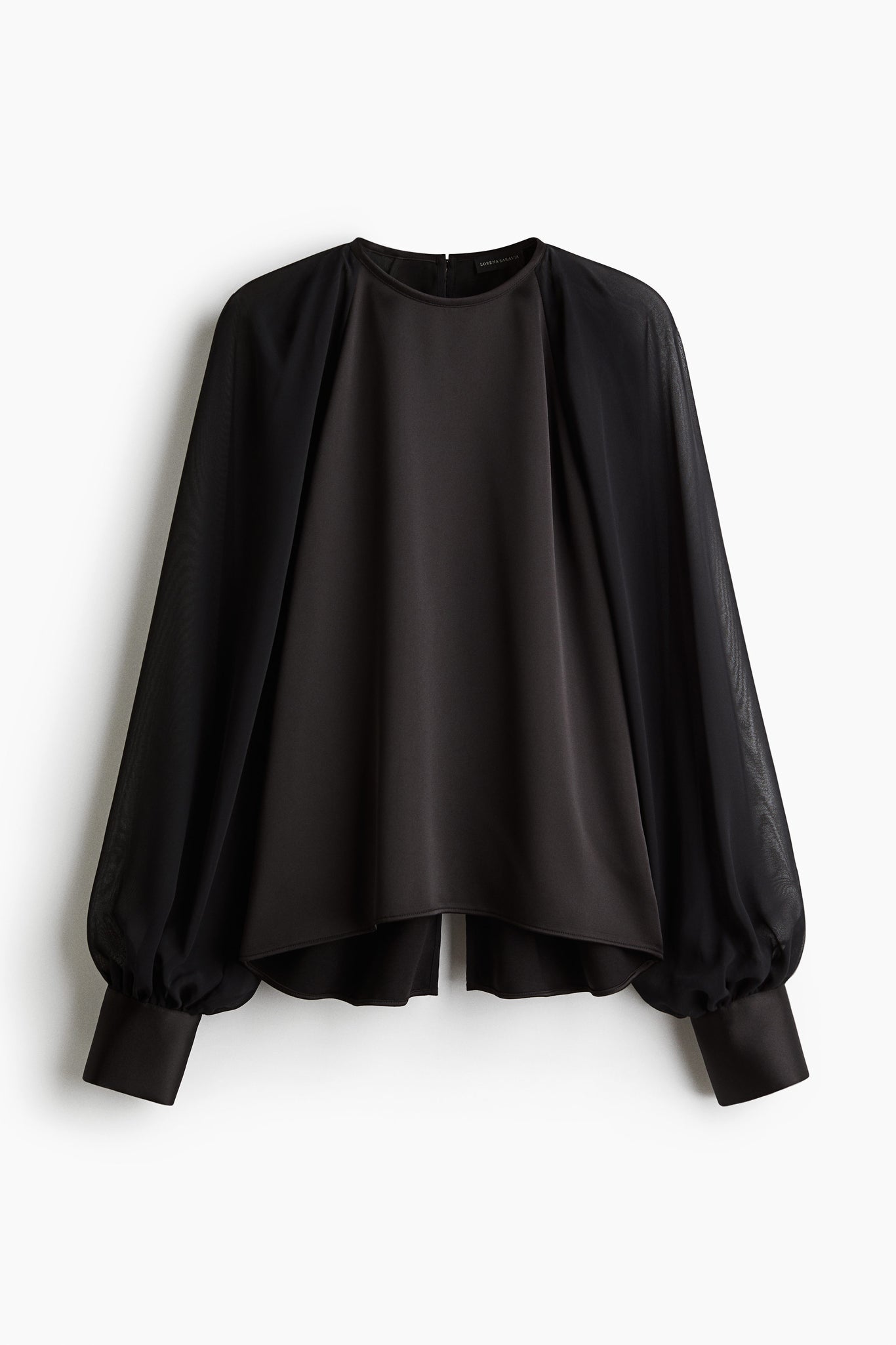 Open-back satin blouse