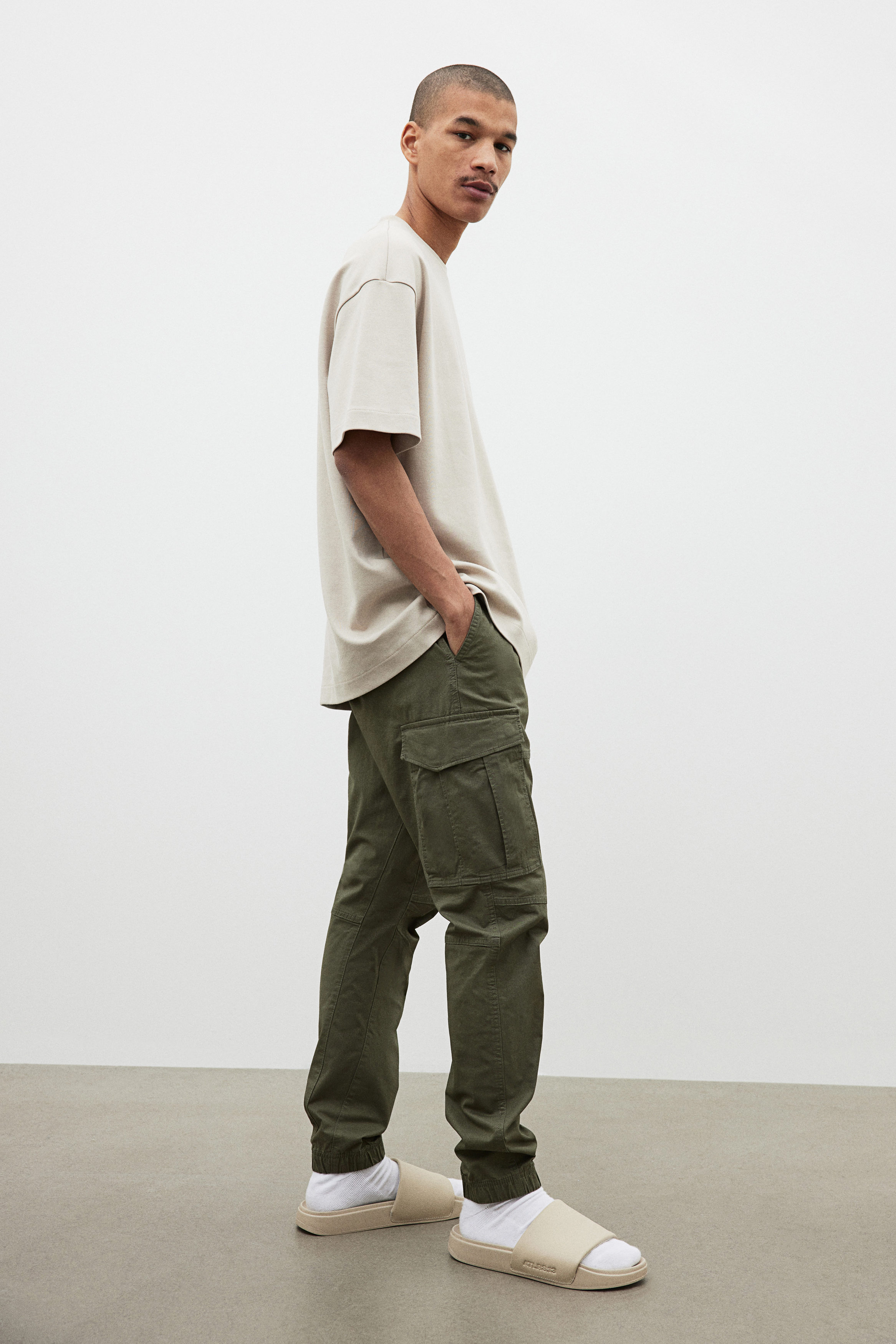 Cotton cargo joggers h&m sale