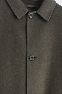 SPLIT WOOL CAR COAT — Khaki green dark 6