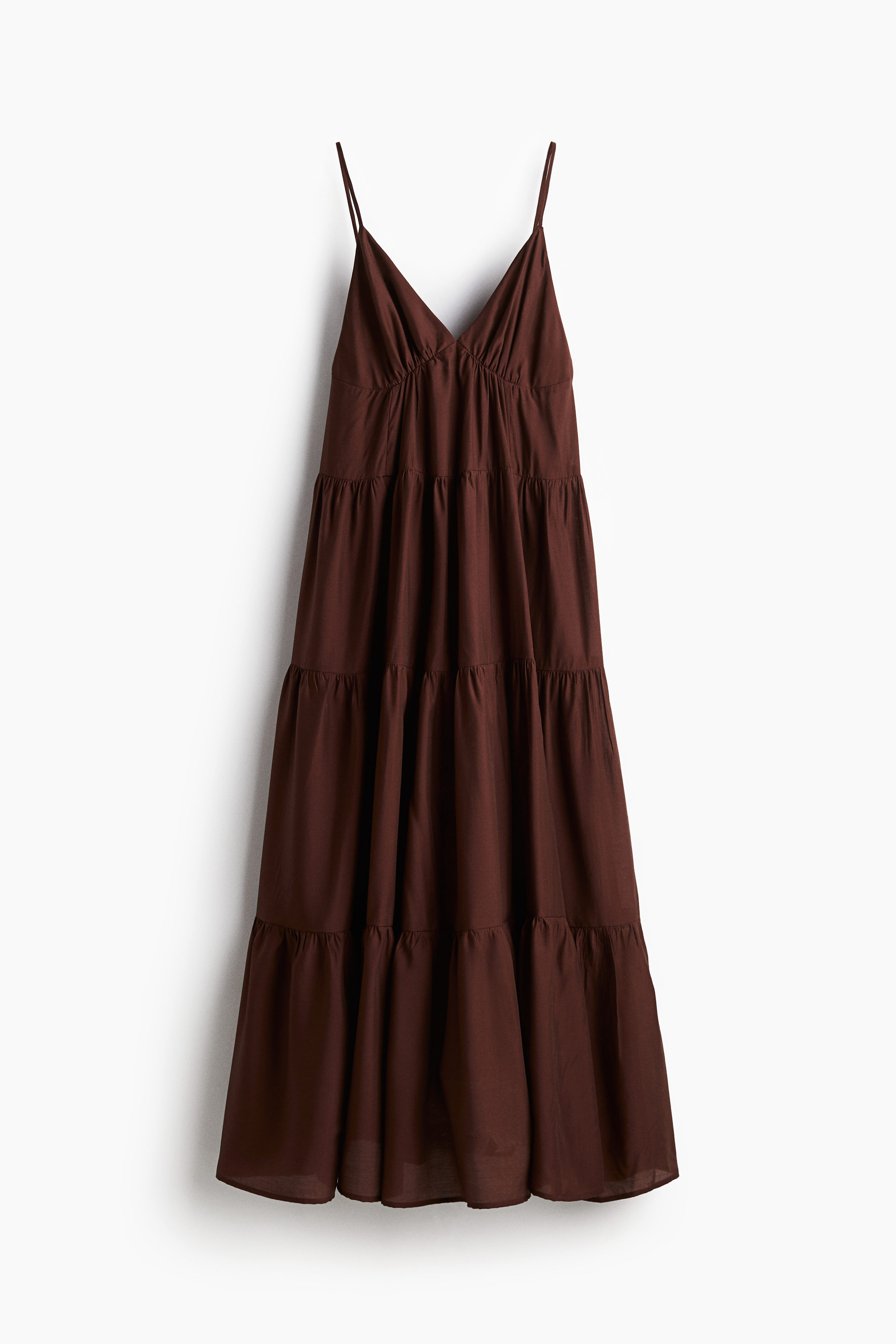 maxi navy blue dress Cotton Flax Deep-V Tier 66