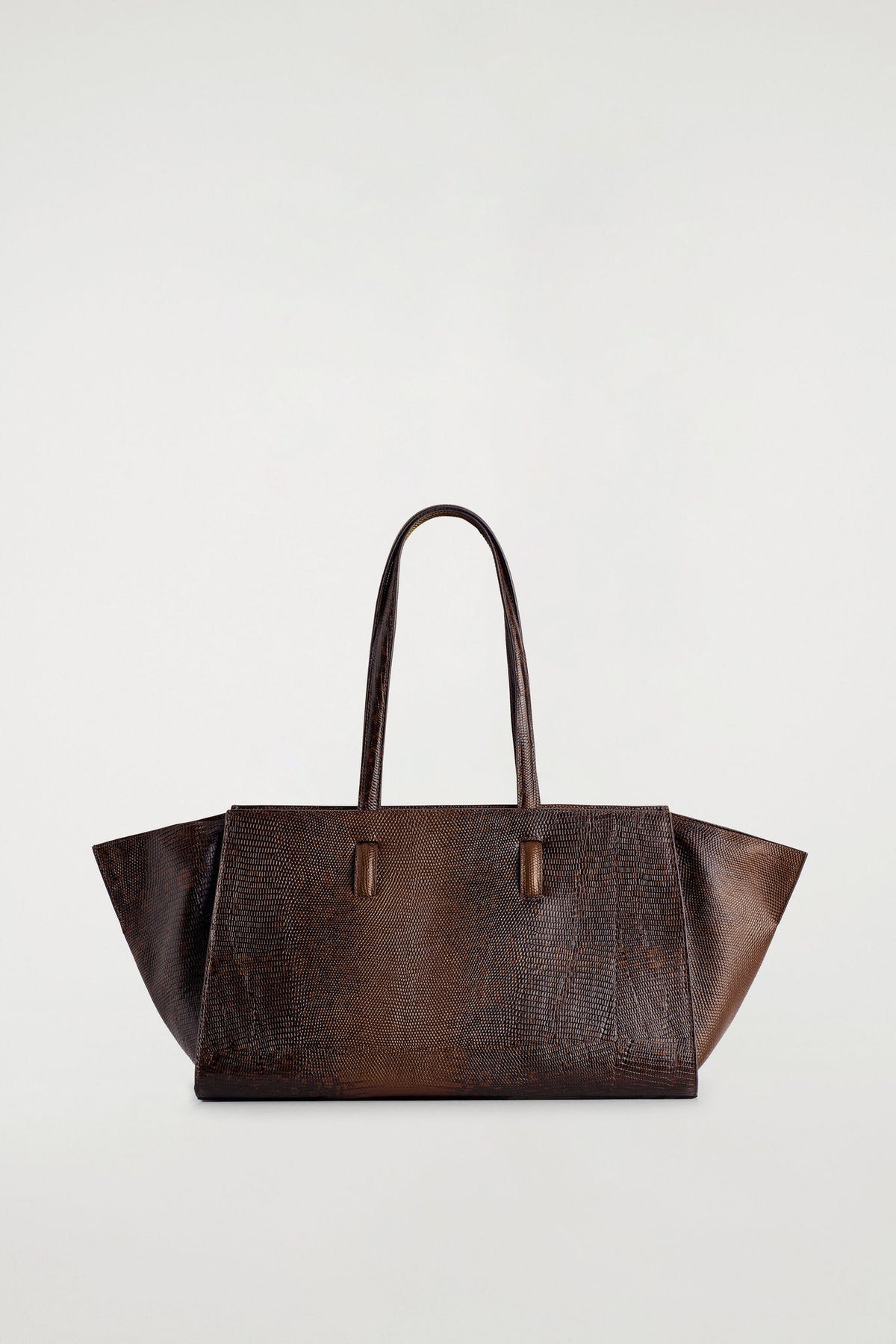 MONUMENT TOTE BAG - LEATHER — Brown dark