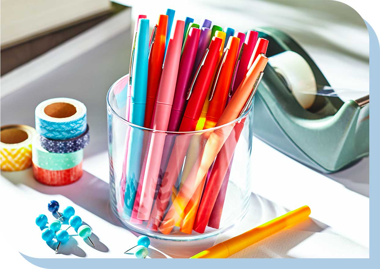 Art and office supply holder from recycled Bath and Body Works candle jars