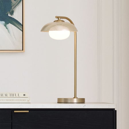 Bezel Perforated Metal Table Lamp (19")