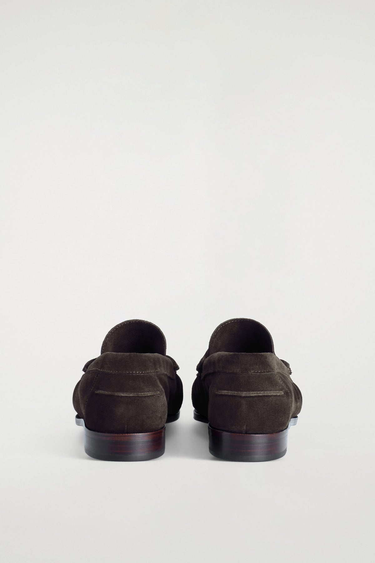 LEATHER MOCCASIN LOAFERS — BROWN