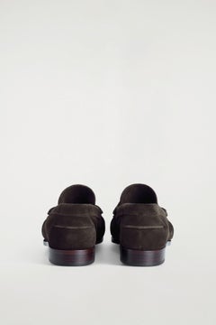 LEATHER MOCCASIN LOAFERS — BROWN 7