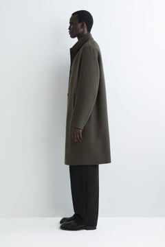 SPLIT WOOL CAR COAT — Khaki green dark 2