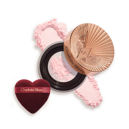 Charlotte Tilbury Translucent Medium Tan Airbrush Flawless Blur Loose Powder Brightening Pink