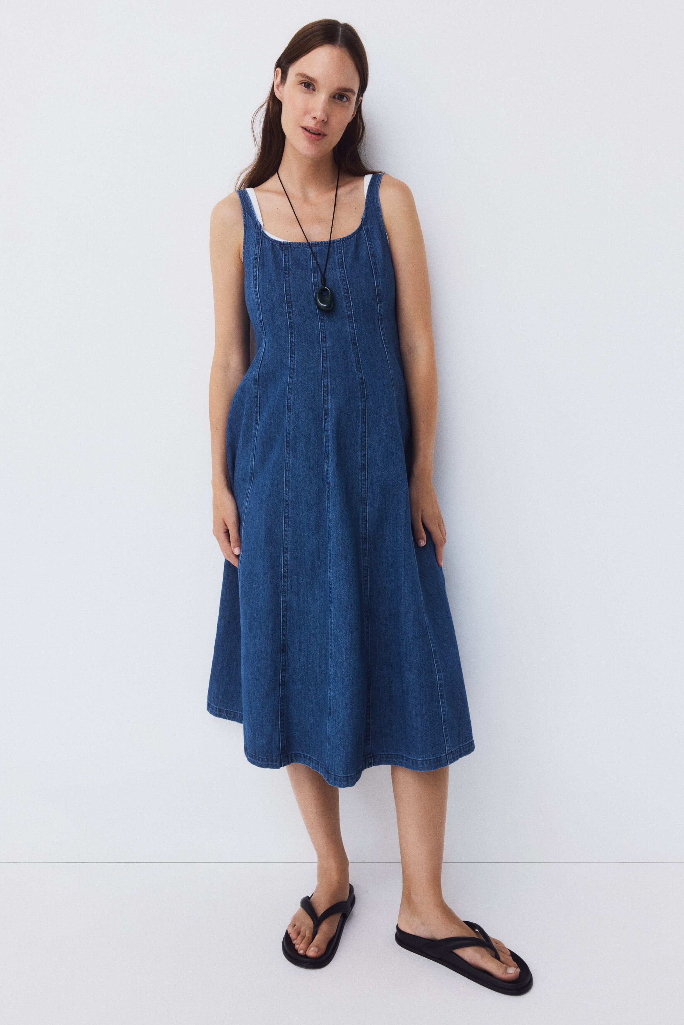 MAMA Denim midi dress