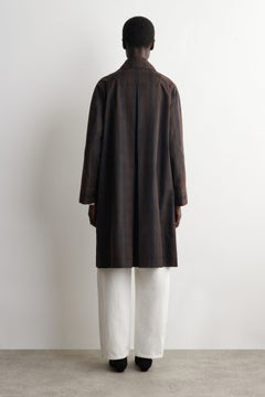 CHECKED WAXED-COTTON CAR COAT — Khaki green dark 9