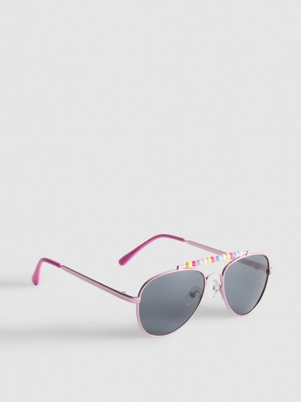 Beaded Aviator-Style Sunglasses