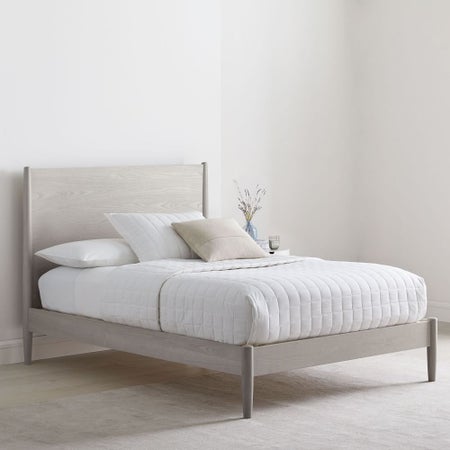 Mid-Century Bed - Pebble