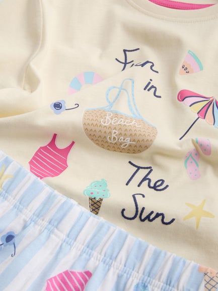 2pk Ice Cream Graphic Short Pyjamas