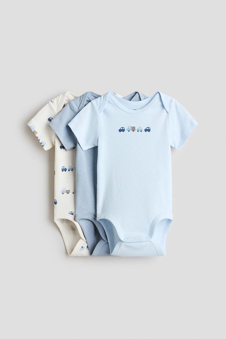 3-pack cotton envelope-neck bodysuits Image 1 of 2