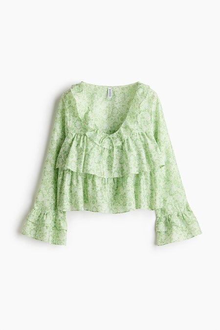 Frill-trimmed blouse