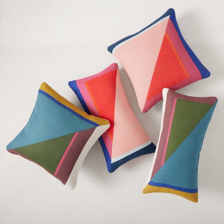 Split Colorblock Indoor/Outdoor Pillow