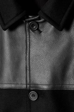 LEATHER-PANELLED DONKEY JACKET — Black dark 2