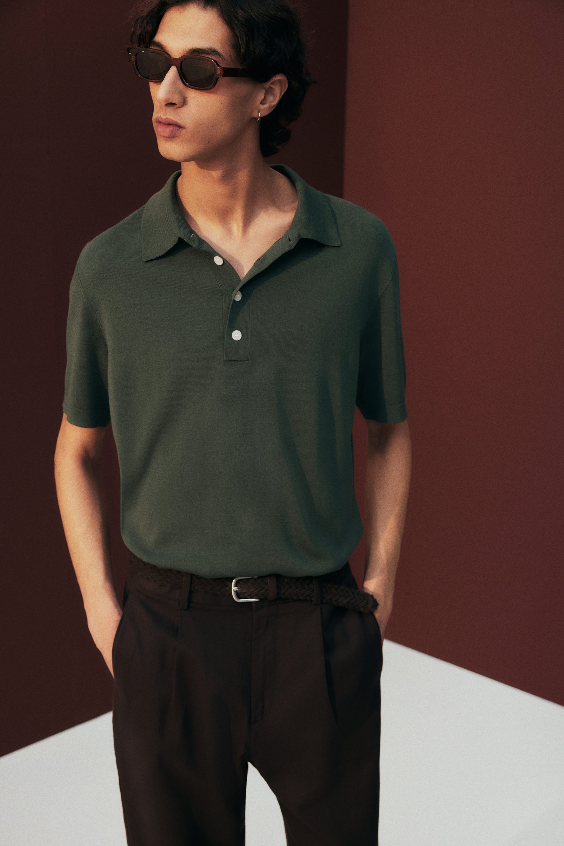 Regular Fit Fine-knit polo shirt