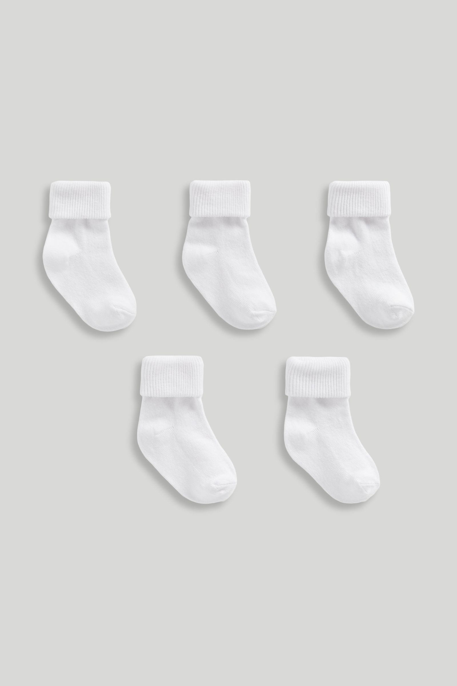 5 Pack White Baby Socks
