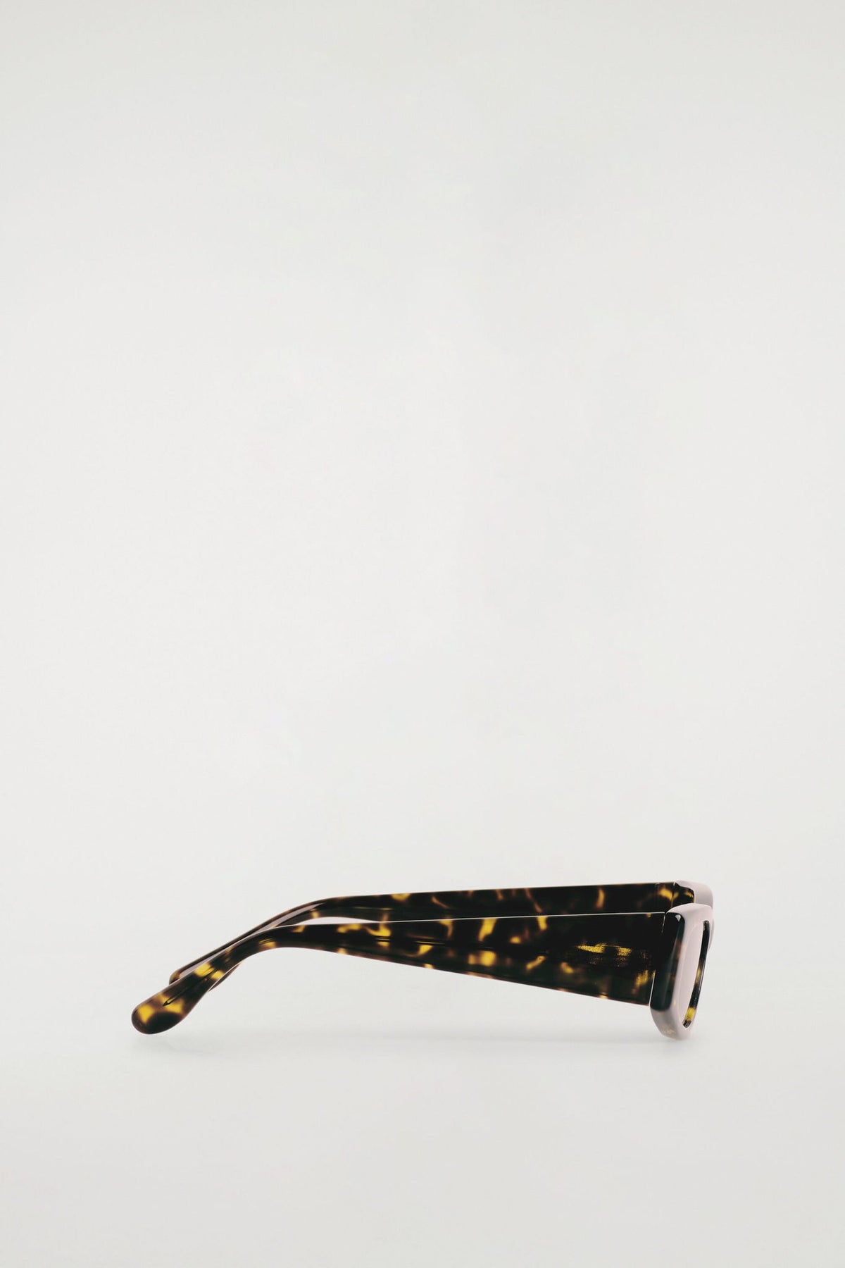 SLIM RECTANGULAR SUNGLASSES — Brown dark