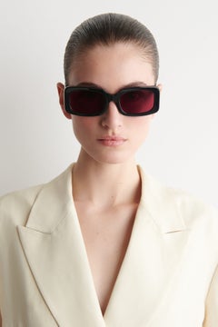 RECTANGULAR SUNGLASSES — Black dark 1