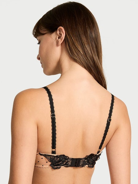 Very Sexy Sheer Rose Unlined Low-Cut Demi Bra
