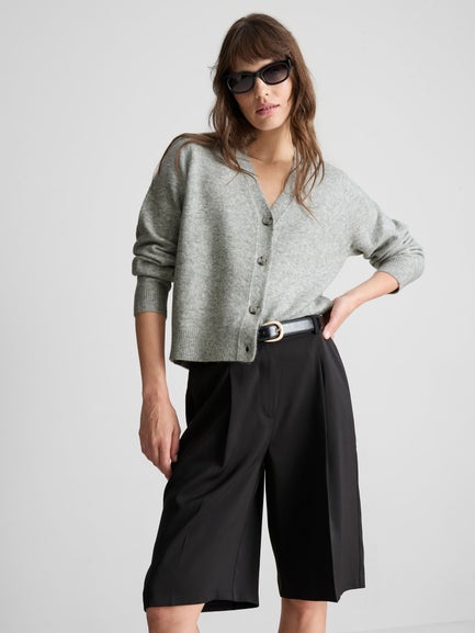 Wool Blend Boyfriend Cardigan