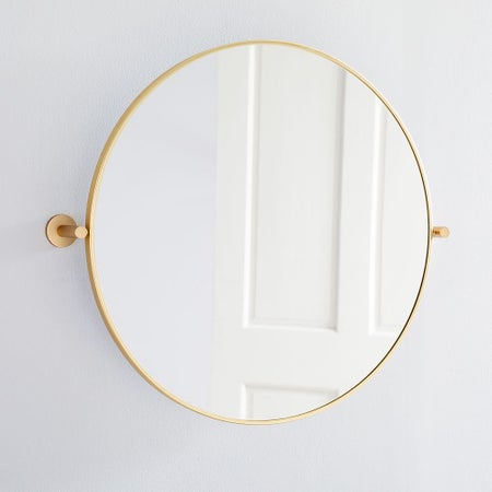 Metal Frame Pivot Round Wall Mirror - 24"
