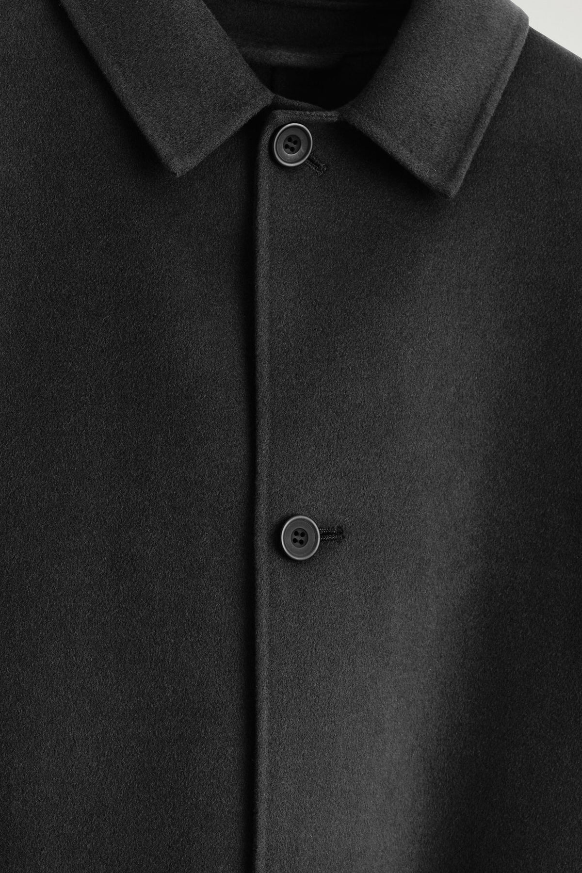 SPLIT WOOL CAR COAT — Black dark