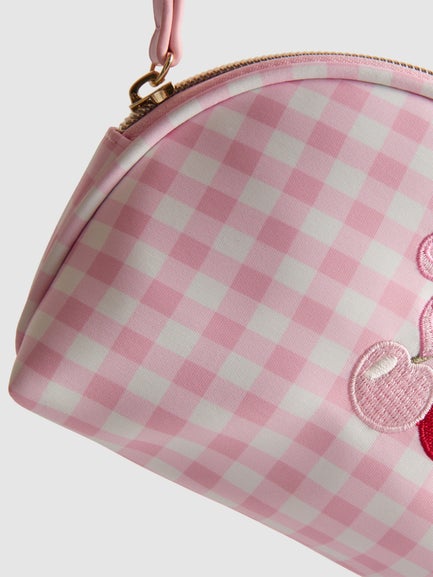 Gingham Check Mini Makeup Bag