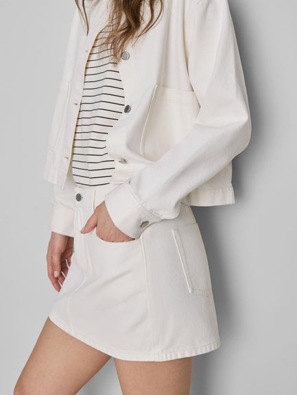 Cotton Denim Mini Skirt