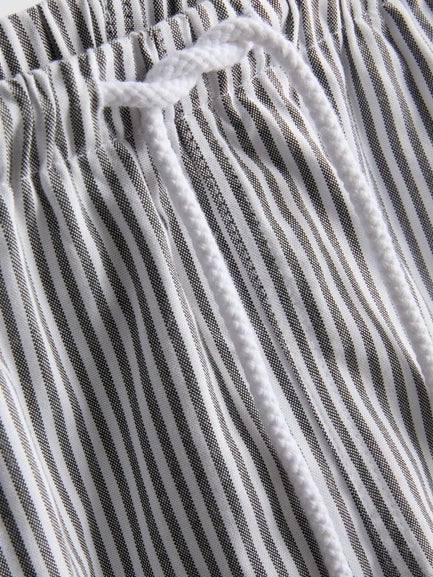 Stripe High Waisted Oxford Shorts