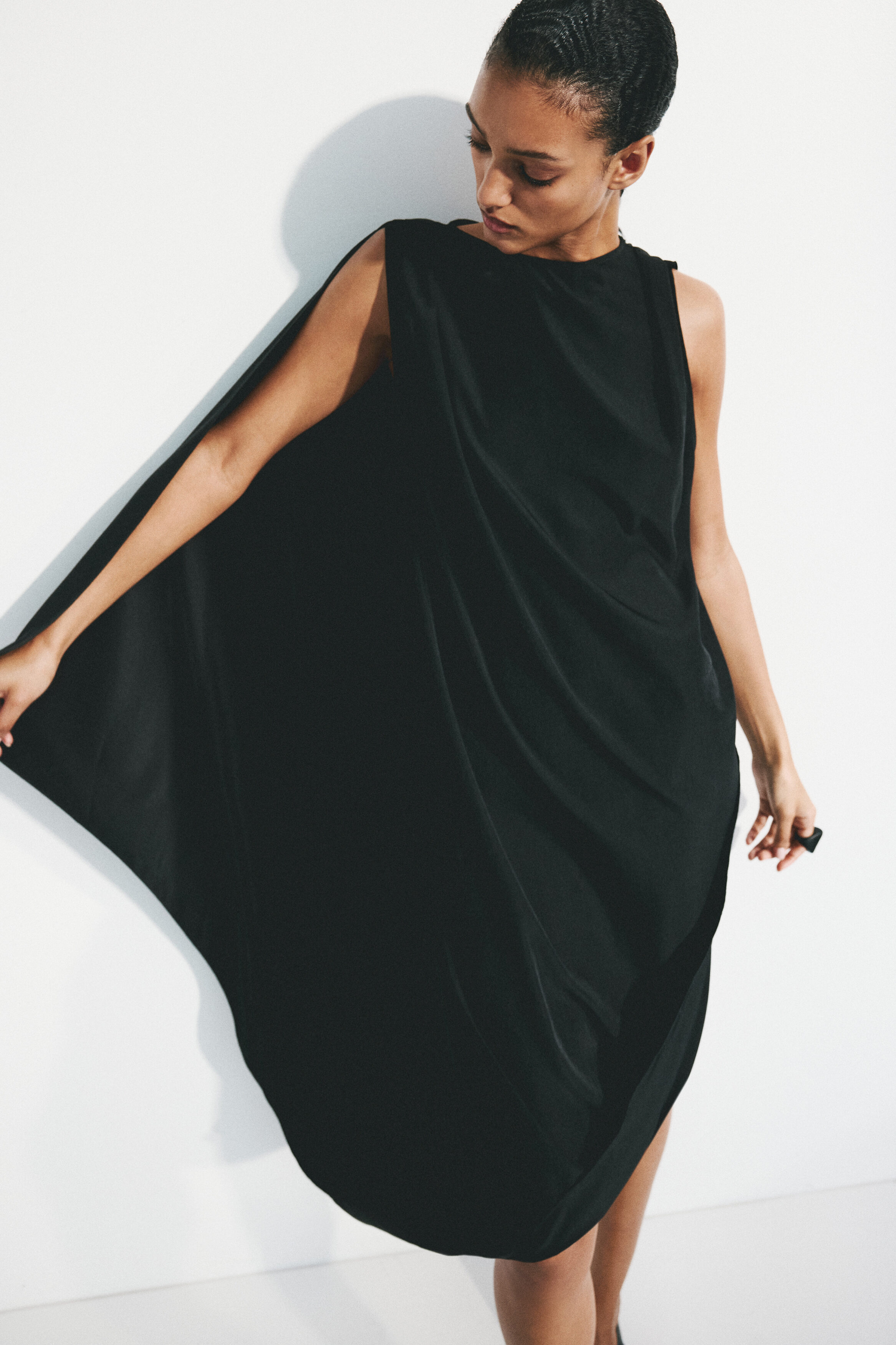 Draped midi dress