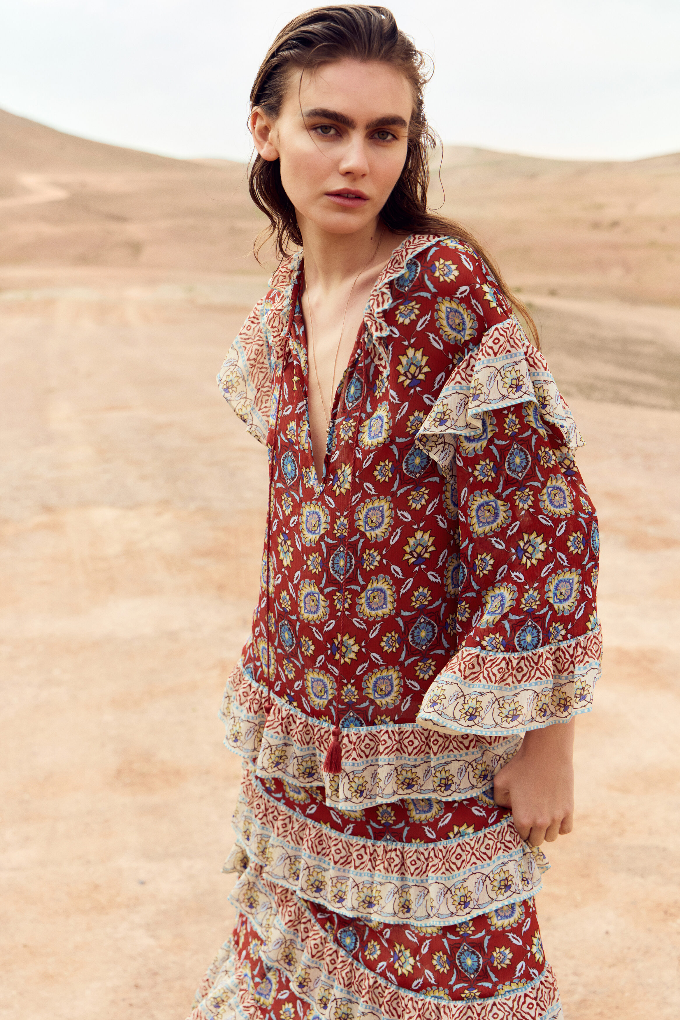 Flounced tunic dress