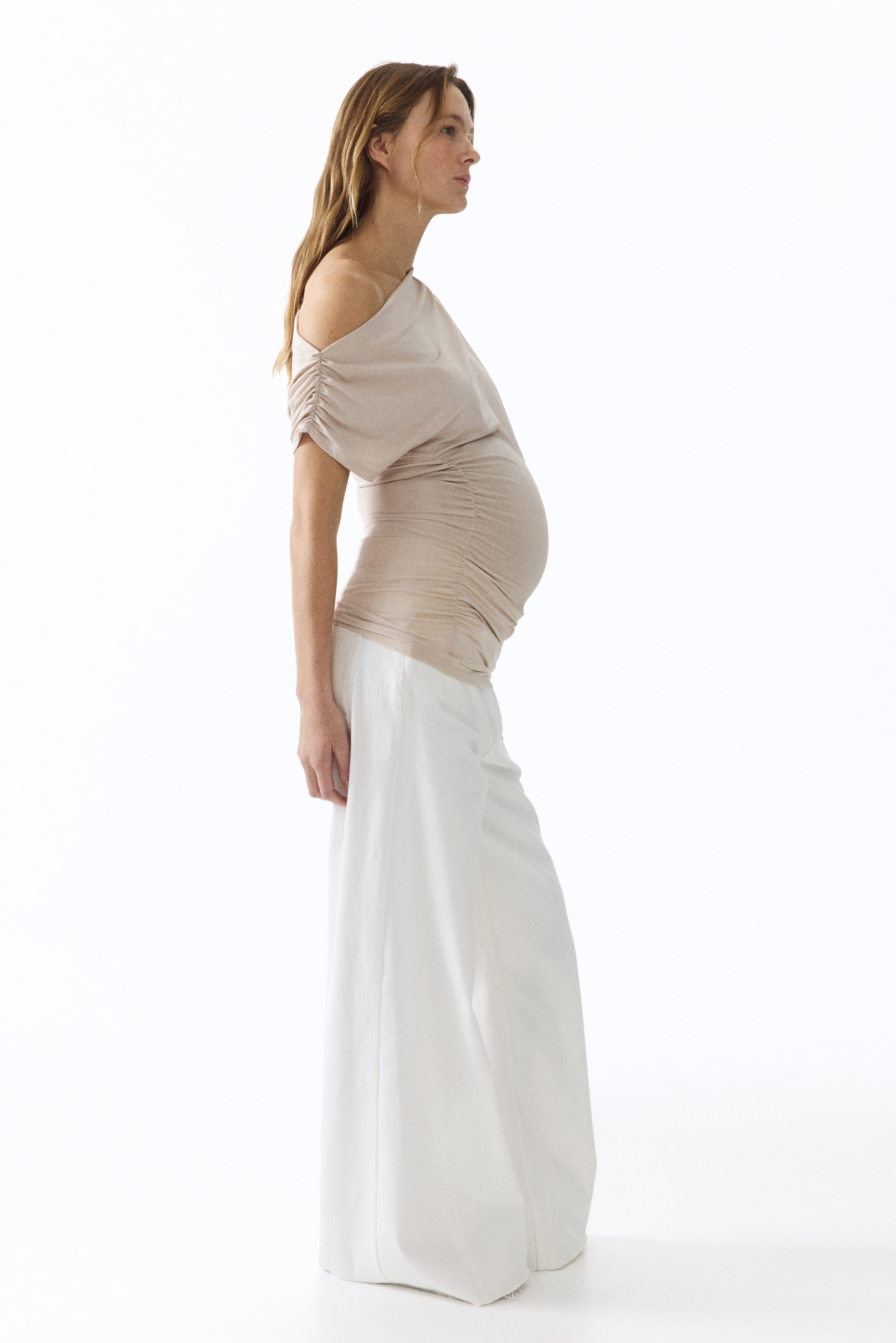 MAMA Draped one-shoulder top