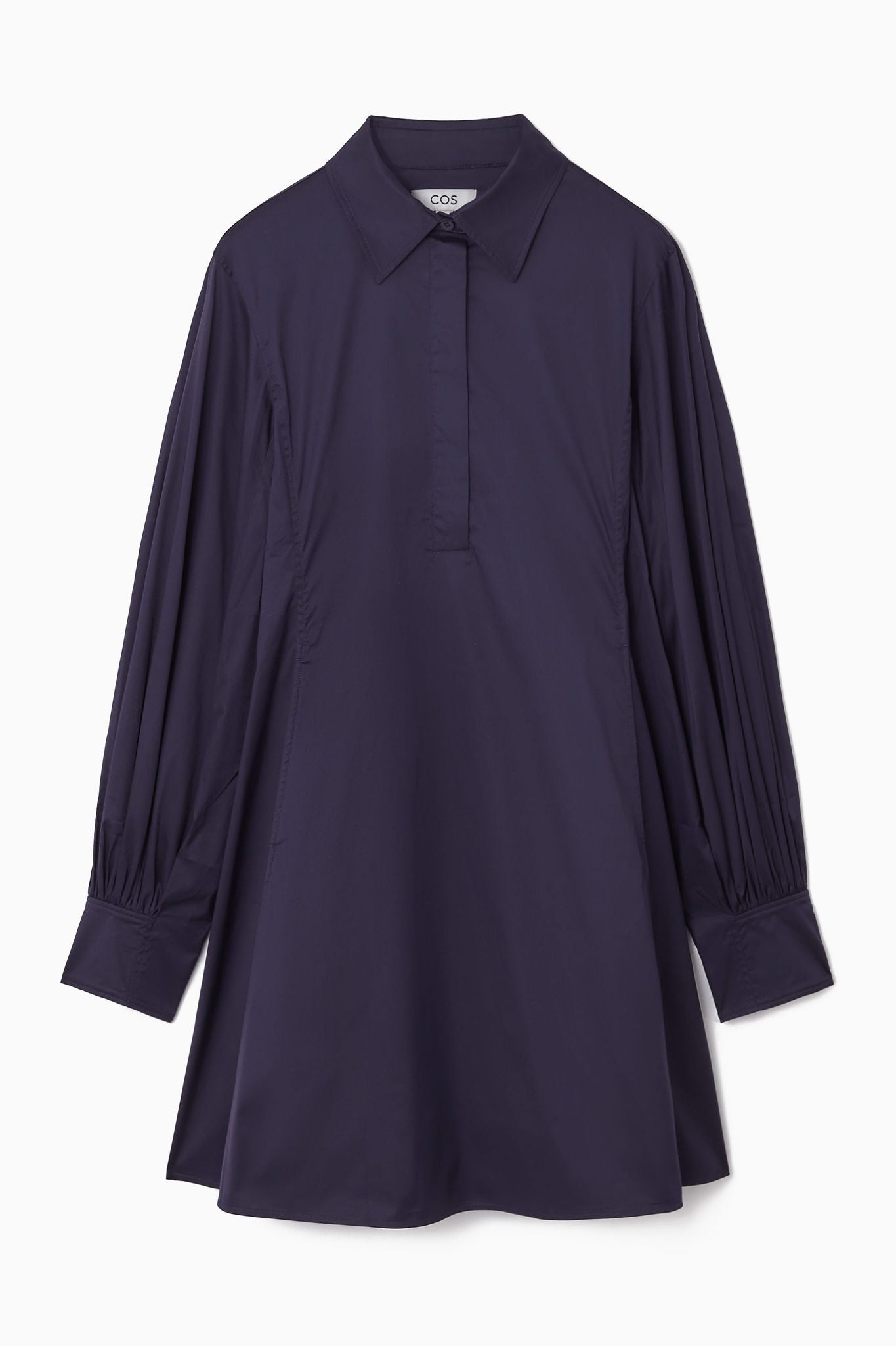 Cos navy shirt dress online